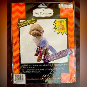 NEW Regent Pet Costume Cheerleader - Adjustable to Fit Cats and Dogs